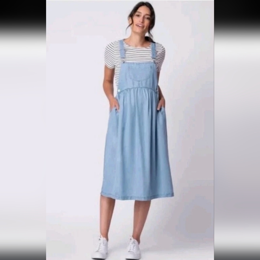 Light Blue Denim Dress Maternity Seraphine